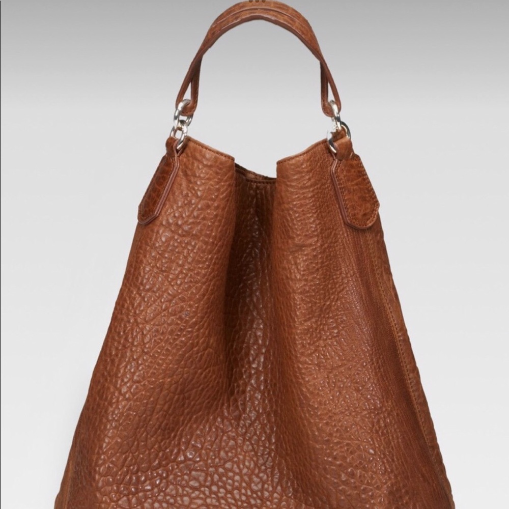 ALEXANDER WANG BROWN PEBBLED LEATHER SILVER STUDDED DARCY BAG~ EUC